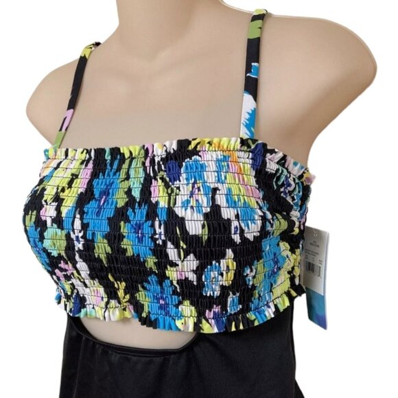 Beach Betty Miracle Brand One Piece Swimsuit Size Medium Cut-Out Smock Tie Back - Picture 4 of 7